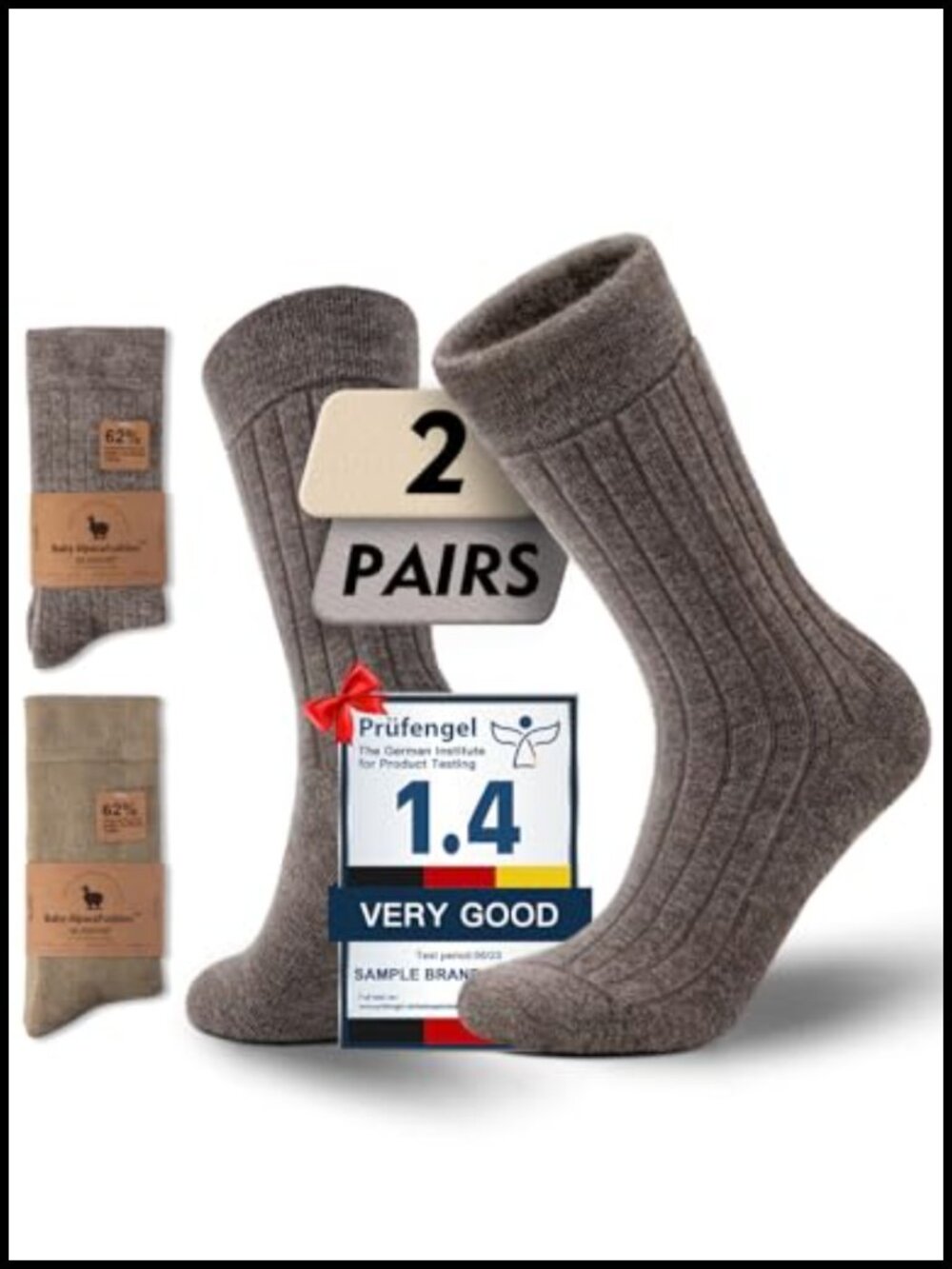 Alpaca Wool Heavyweight Winter Crew Socks Cushioned Hiking